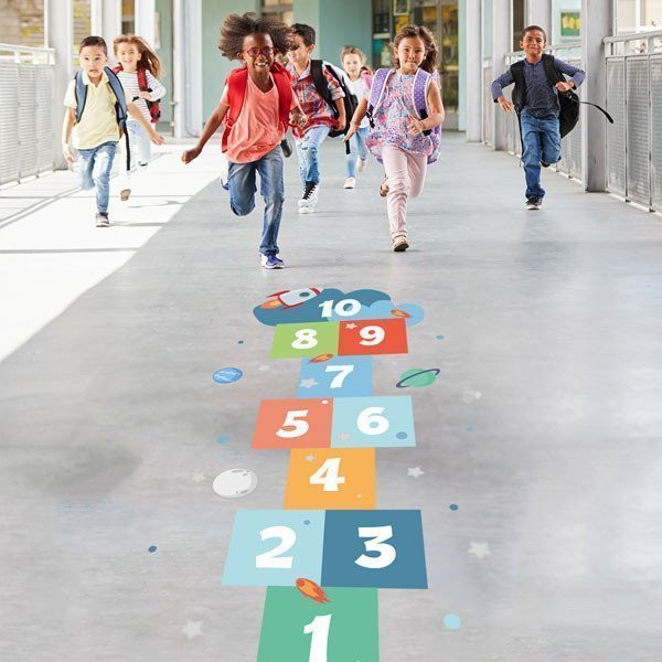 Rayuela cohete ultra resistente - Juegos de suelo en vinilo - Ideas para colegios