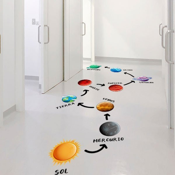 Juegos de suelo - Sistema solar - Vinilos infantiles para pegar en el suelo