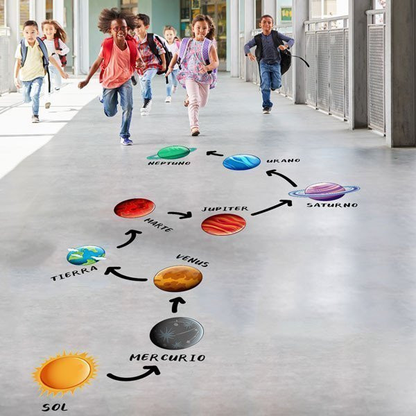 Juegos de suelo - Sistema solar - Vinilos infantiles para pegar en el suelo