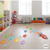 Children's floor games - Rocket with stars - Self-adhesive stickers