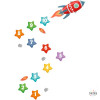 Children's floor games - Rocket with stars - Self-adhesive stickers