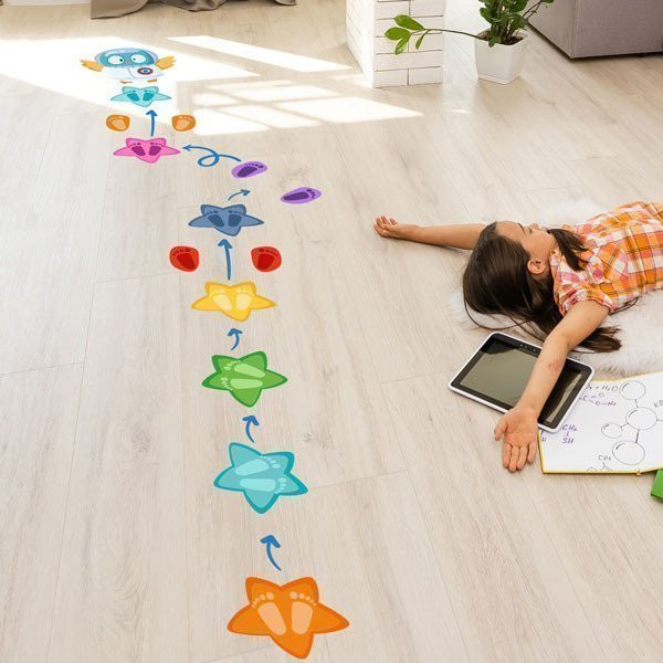 Jeux de sol - Hibou astronaute - Jeux de sol autocollants