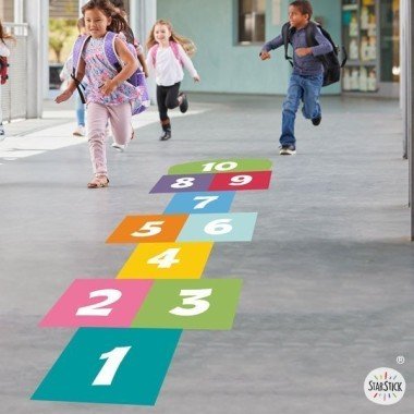 Vinyl hopscotch to stick on the floor - Children's games to jump