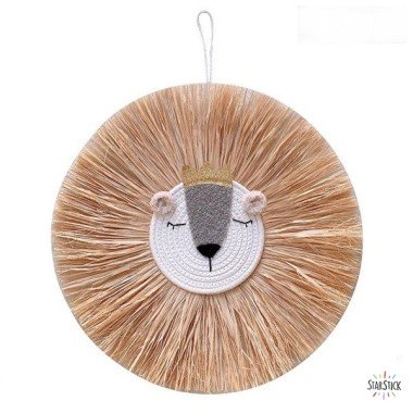 Lioness queen of raffia to hang - Decoration of children's rooms