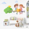 Kids wall sticker - Children reading on the tree - Decoration schools and libraries