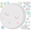 Lune pleine avec étoiles MINT ou ROSE - Stickers décoratifs pour bébé