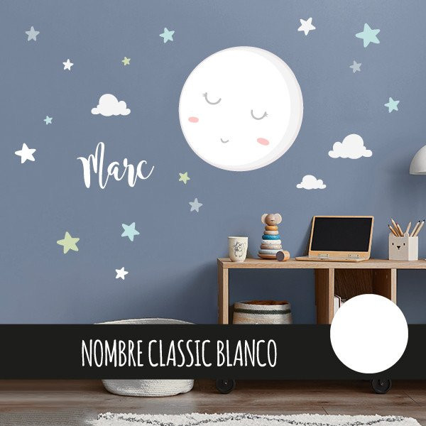 Full Moon with Stars MINT or PINK - Decorative Wall Stickers for Baby
