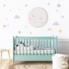 Baby children's vinyl - Full moon with stars. Moon gray colors. children's vinyl