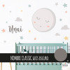 Baby children's vinyl - Full moon with stars. Moon gray colors. children's vinyl