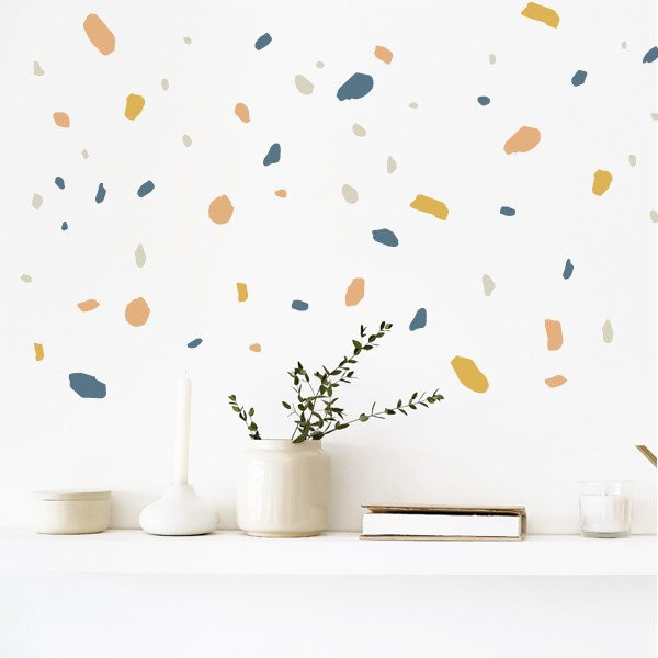 Stickers maison et maison mosaïque Terrazzo - Ocre