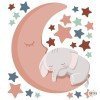 Baby stickers - Elephant on the moon - Kids' wall decoration