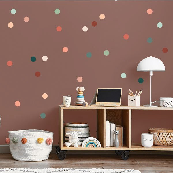 Decoración infantil - Vinilo confetis en tonos tierra
