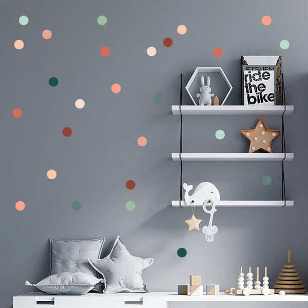 Décoration enfant - Sticker Confettis en tons de terre