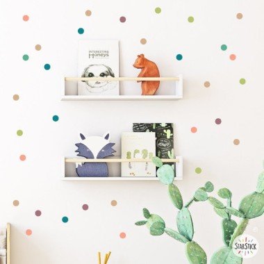 Stickers muraux - Mini confettis dans les tons terre et vert