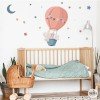 Vinils decoració infantil - Animals volant amb globus tons teula