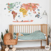 Carte du monde Happy World - Ocre - Stickers muraux décoratifs