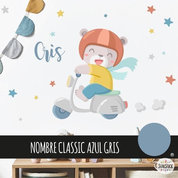 Stickers for babies - Vespa with bear - Children's wall stickers