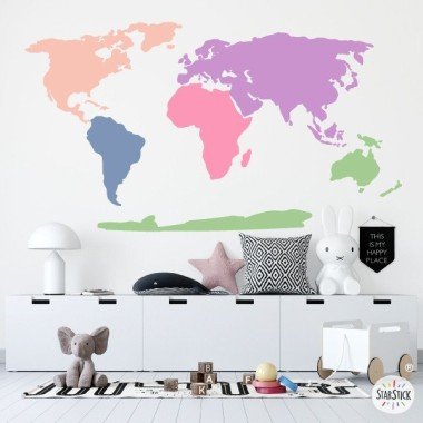 Candy combination world map - Wall stickers