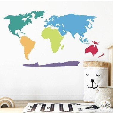 Colored world map - Wall stickers