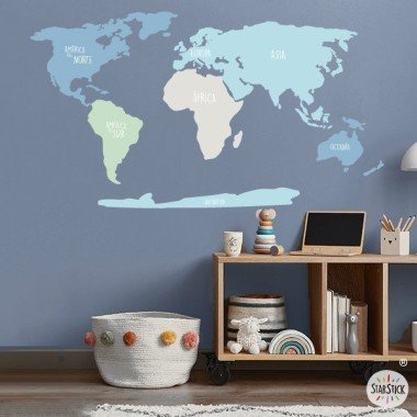 Mint combination world map - Wall stickers