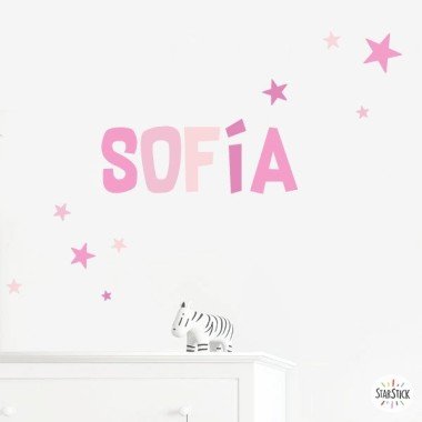 Vinyls with name - Pink combination - Personalized children's vinyls