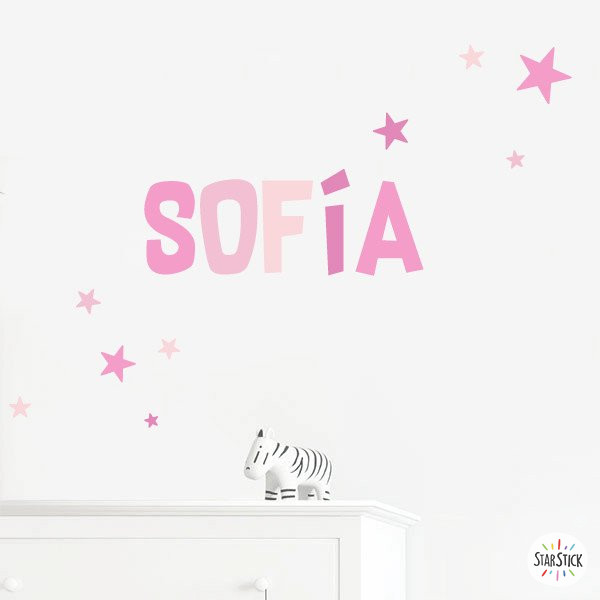Personnalisez vos murs avec des stickers nominatifs - Combinaison rose