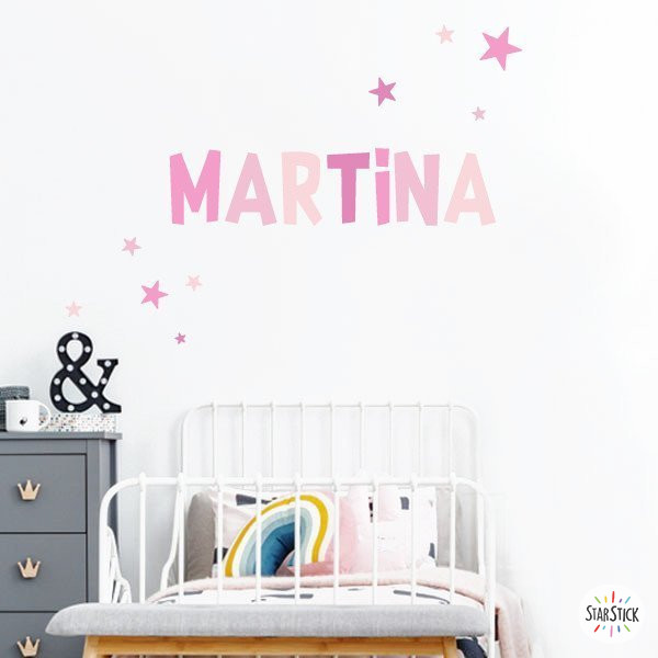 Personalitza les parets amb els vinils amb nom - Combinació rosa