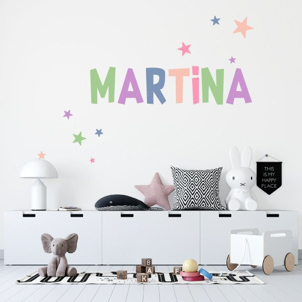 Vinilos con nombre - Combinación Candy - Decoración infantil personalizada