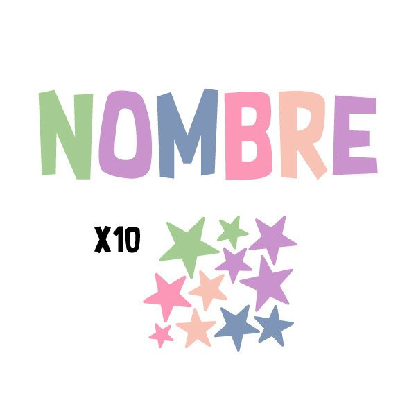 Stickers avec prénom - Combinaison candy - Décoration enfant personnalisée