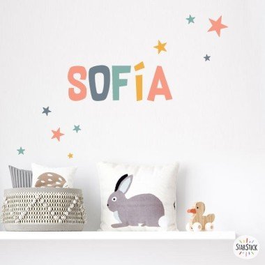 Vinyls with name - Ocher combination - Personalized children's decoration