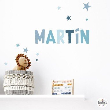 Personalize your walls with name stickers - Blue combination