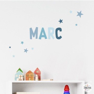 Vinyls with name - Blue combination - Personalized children's decoration
