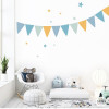 Fanions personnalisables avec nom - Combinaison bleu et orange - Sticker décoratif