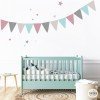 Fanions personnalisables avec nom rose et gris. Décoration enfantine