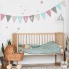 Fanions personnalisables avec nom rose et gris. Décoration enfantine