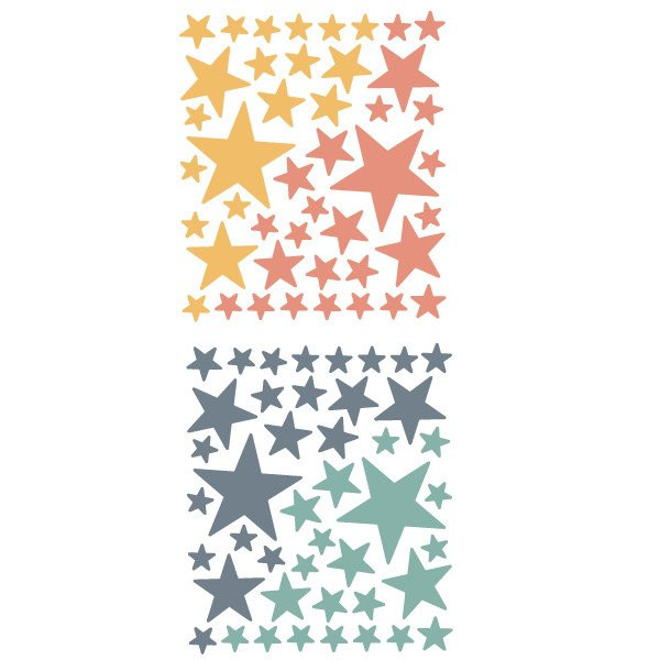 85 Estrellas combinación ocre - Vinilos decorativos - Decoración infantil