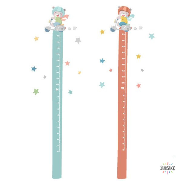 Wall meter - Vespa with bear - Decorative stickers