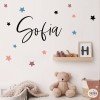 Vinils decoratius personalitzats - Nom elegant amb estrelles
