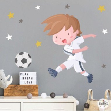 Niño jugador de fútbol. Madrid - Vinilos infantiles