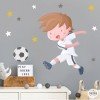 Vinilo infantil jugador de fútbol Madrid | Pegatina decorativa pared