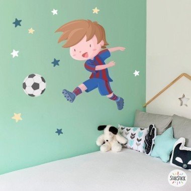 Kids wall sticker Boy soccer player. Barça - Children's vinyls