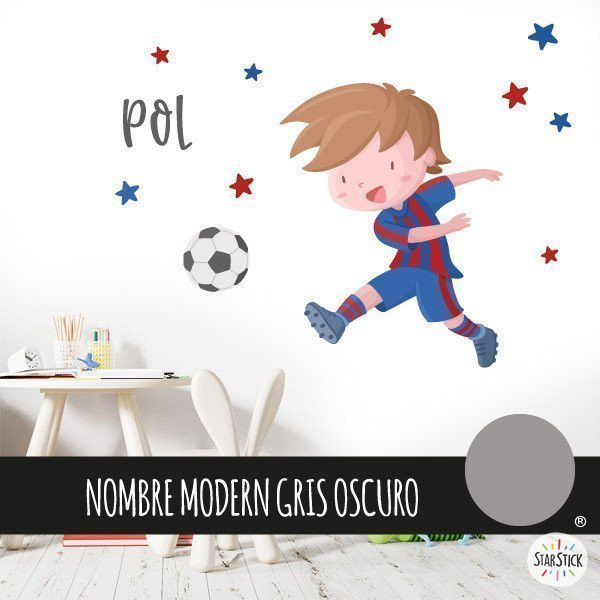 Vinilo infantil Niño jugador de fútbol. Barça