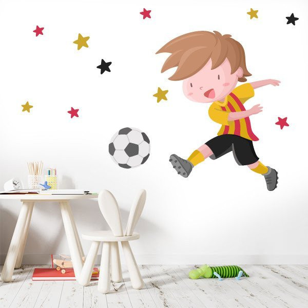 Tria color! Vinil decoratiu Nen jugador de futbol - Vinils infantils
