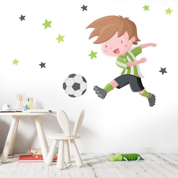 Tria color! Vinil decoratiu Nen jugador de futbol - Vinils infantils