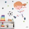 Soccer player girl. Madrid - Children's stickers