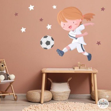 Girl soccer player. Madrid - Children's vinyl
