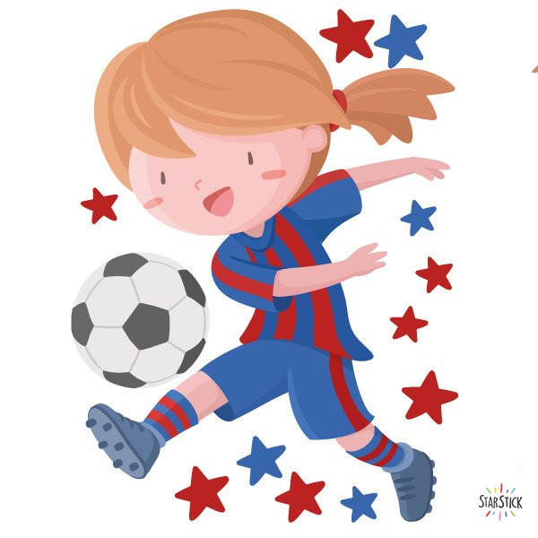 Fille de joueur de football. Barça - Stickers pour enfants