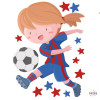 Nena jugadora de futbol. Barça - Vinils infantils