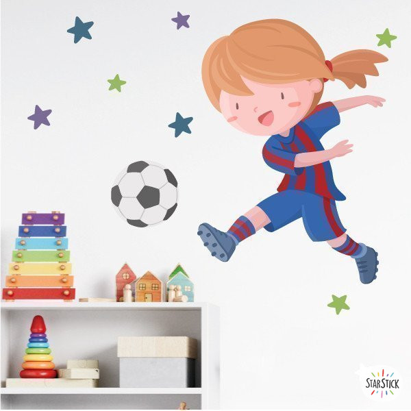 Fille de joueur de football. Barça - Stickers pour enfants
