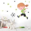 Choose colour! Soccer player girl - Children's stickers for girls